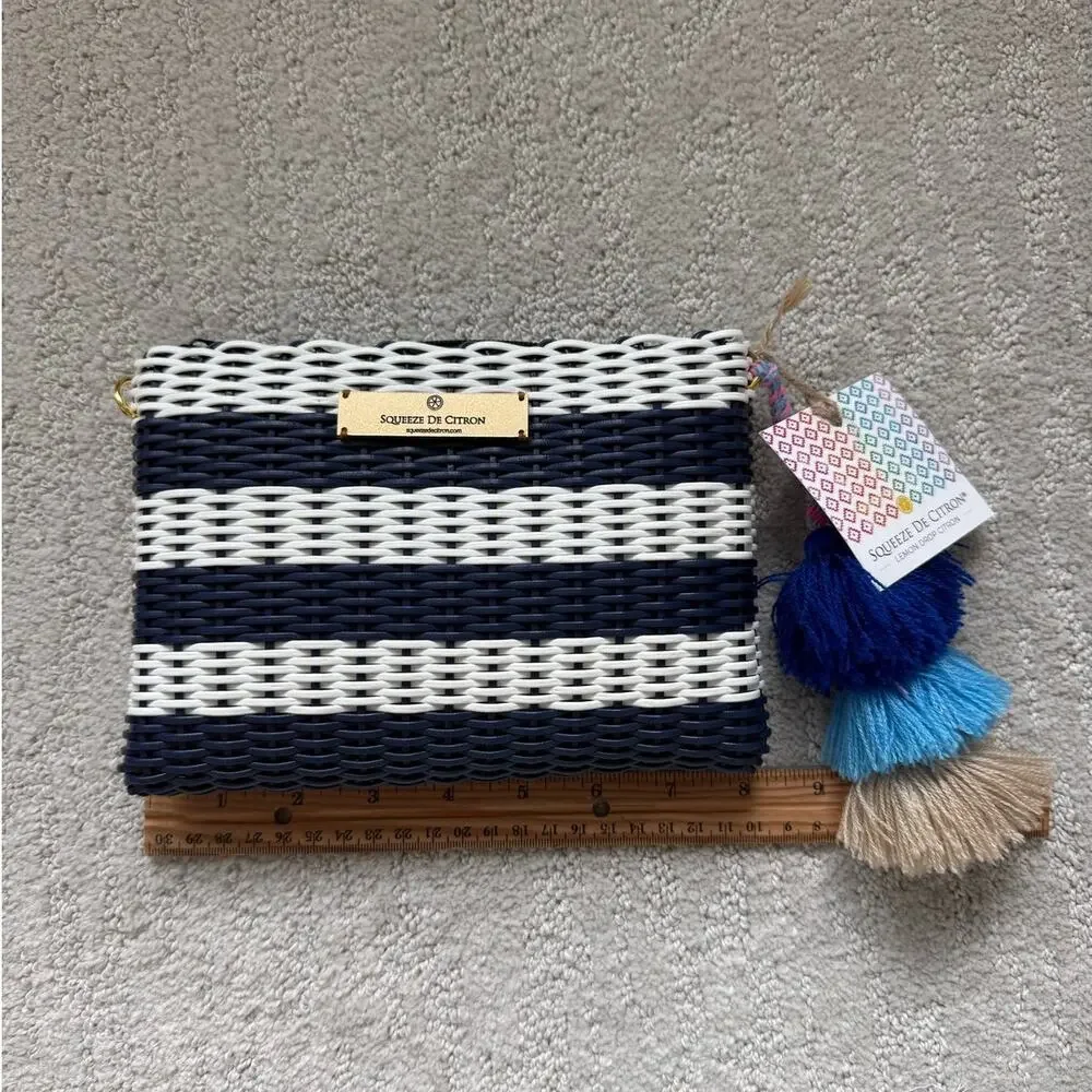 Squeeze de Citron small Navy Nautical Lemon Drop Clutch